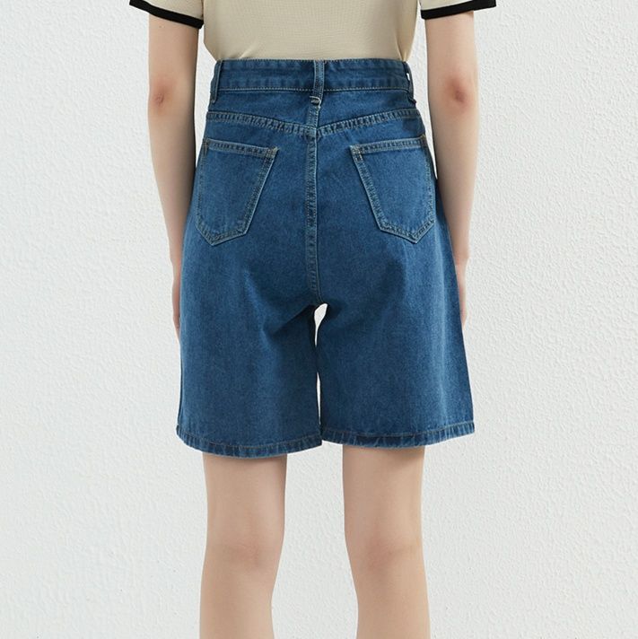 レディース ジーンズ すっきりシルエット デニムショートパンツ