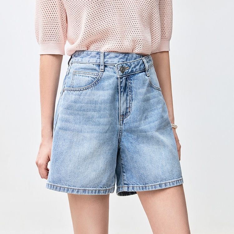 レディース ジーンズ ゆったりルーズ デニムショートパンツ