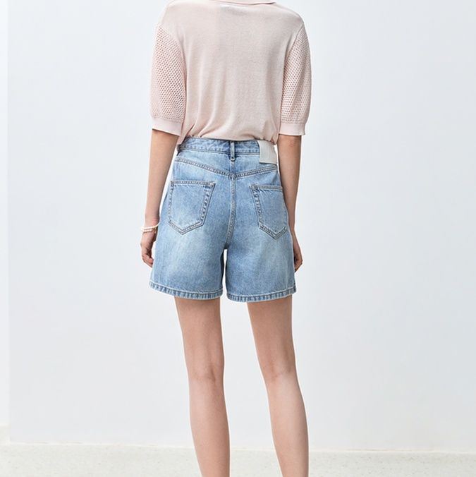 レディース ジーンズ ゆったりルーズ デニムショートパンツ