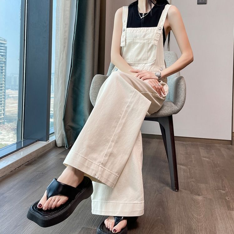 レディース ジーンズ ワイドシルエットサロペット