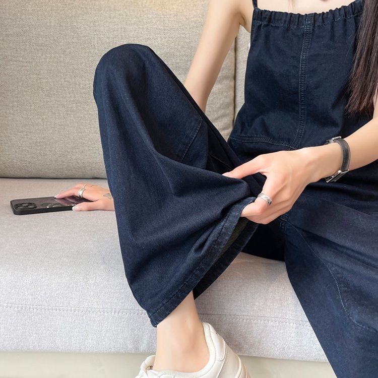 レディース ジーンズ デニムキャミサロペット
