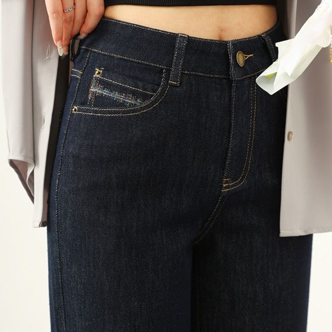 レディースジーンズパンツ ストレートデニムパンツ