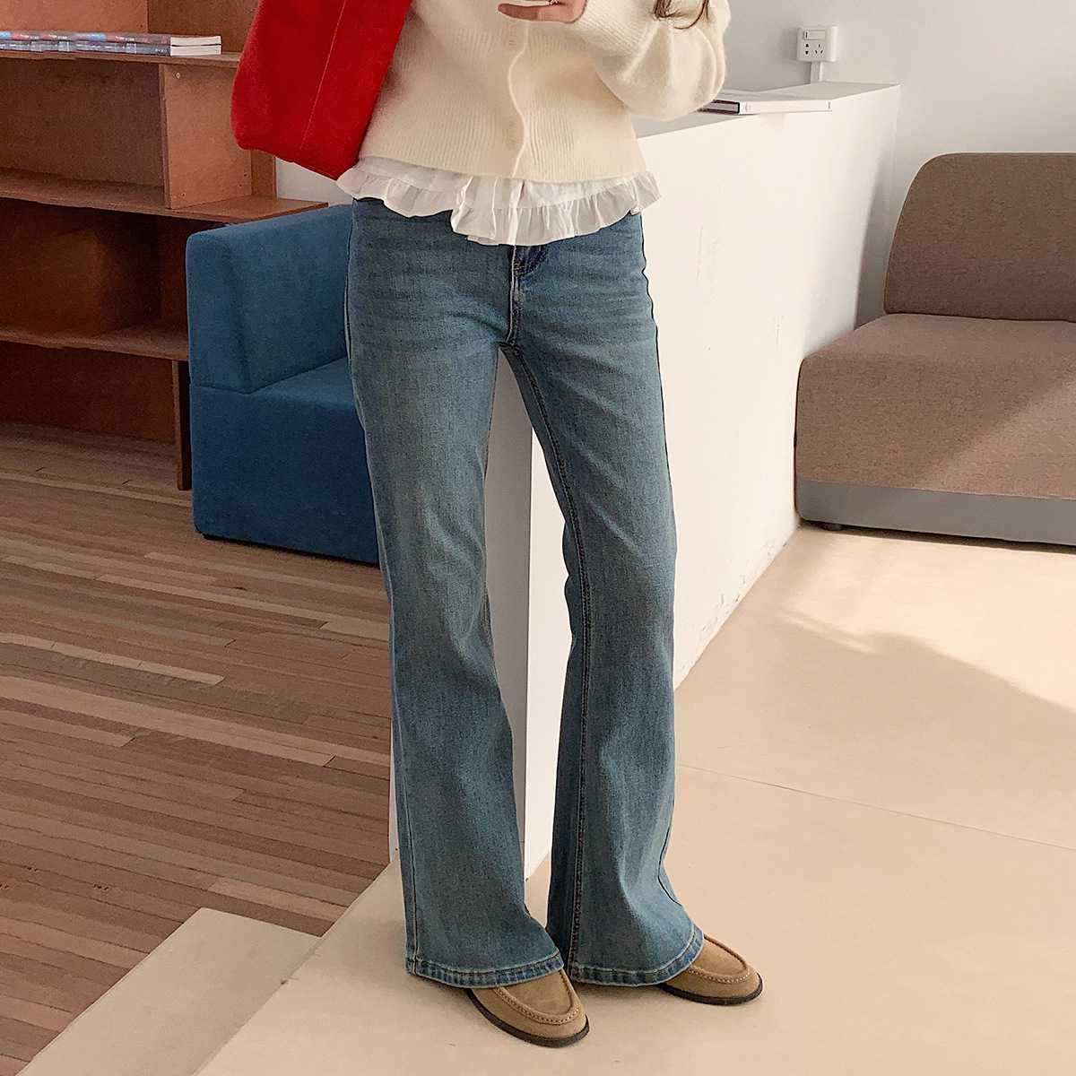 レディースジーンズパンツ フレアデニムパンツ