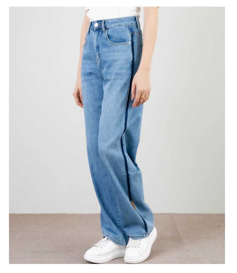 レディース ジーンズ すっきりシルエット ハイウエストジーンズ