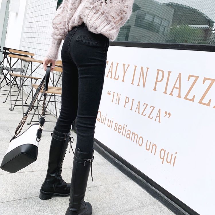 レディース ジーンズ 美脚効果抜群ハイウエストスキニーデニムパンツ