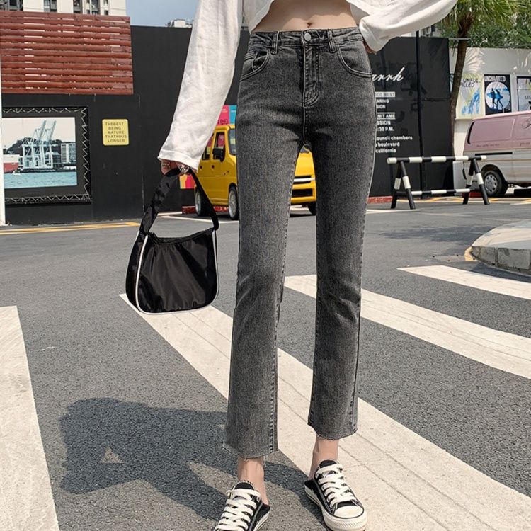 レディース ジーンズ スリムストレートデニム