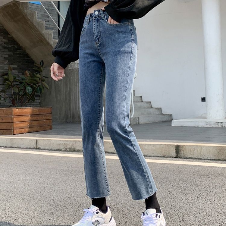 レディース ジーンズ スリムストレートデニム