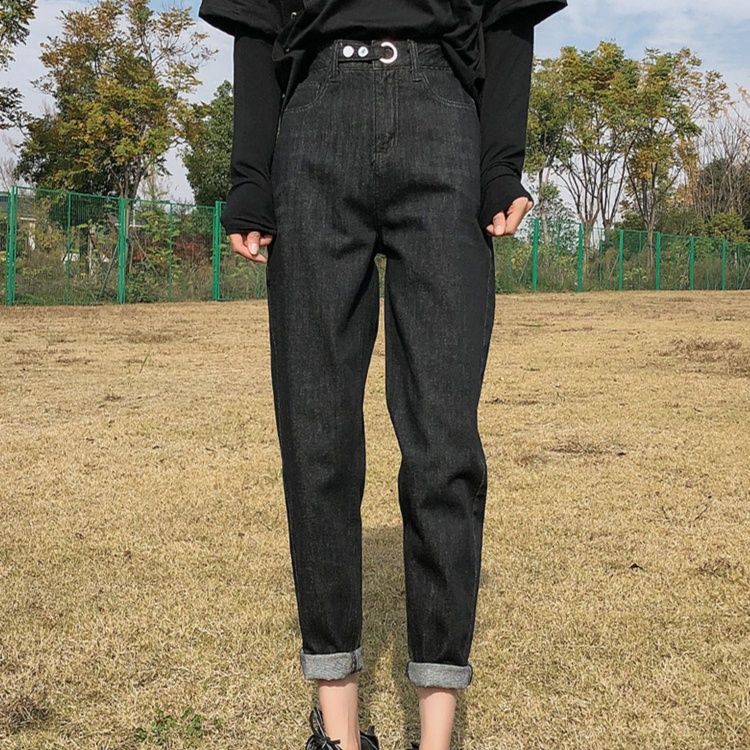 レディース ジーンズ ハイウエスト定番ストレートデニムパンツ