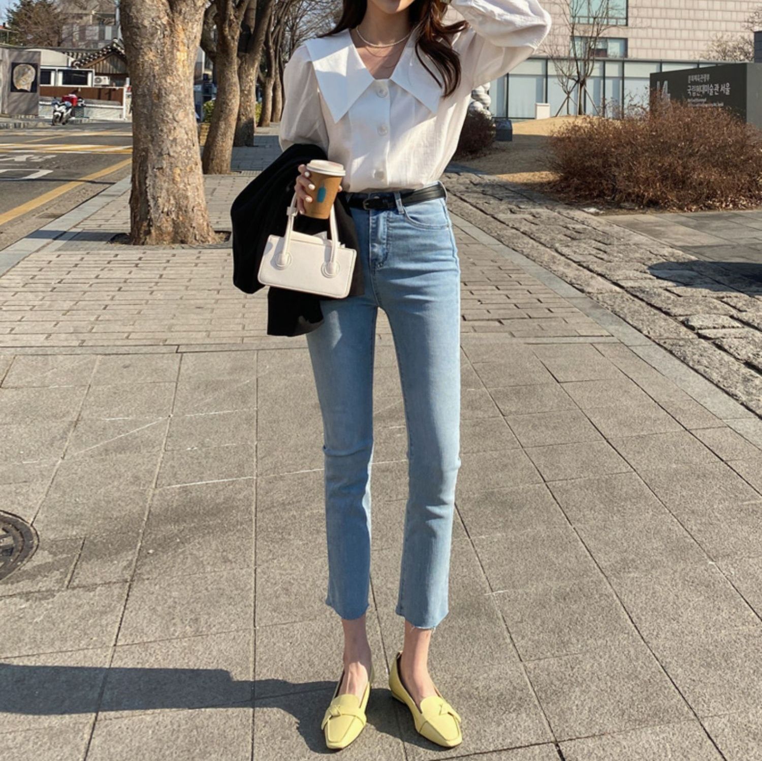 レディース ジーンズ 美脚効果抜群スリムストレートデニムパンツ