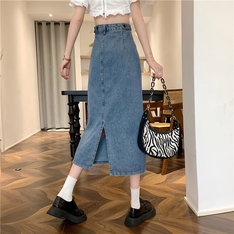 レディース ジーンズ すっきりシルエット ロングデニムスカート