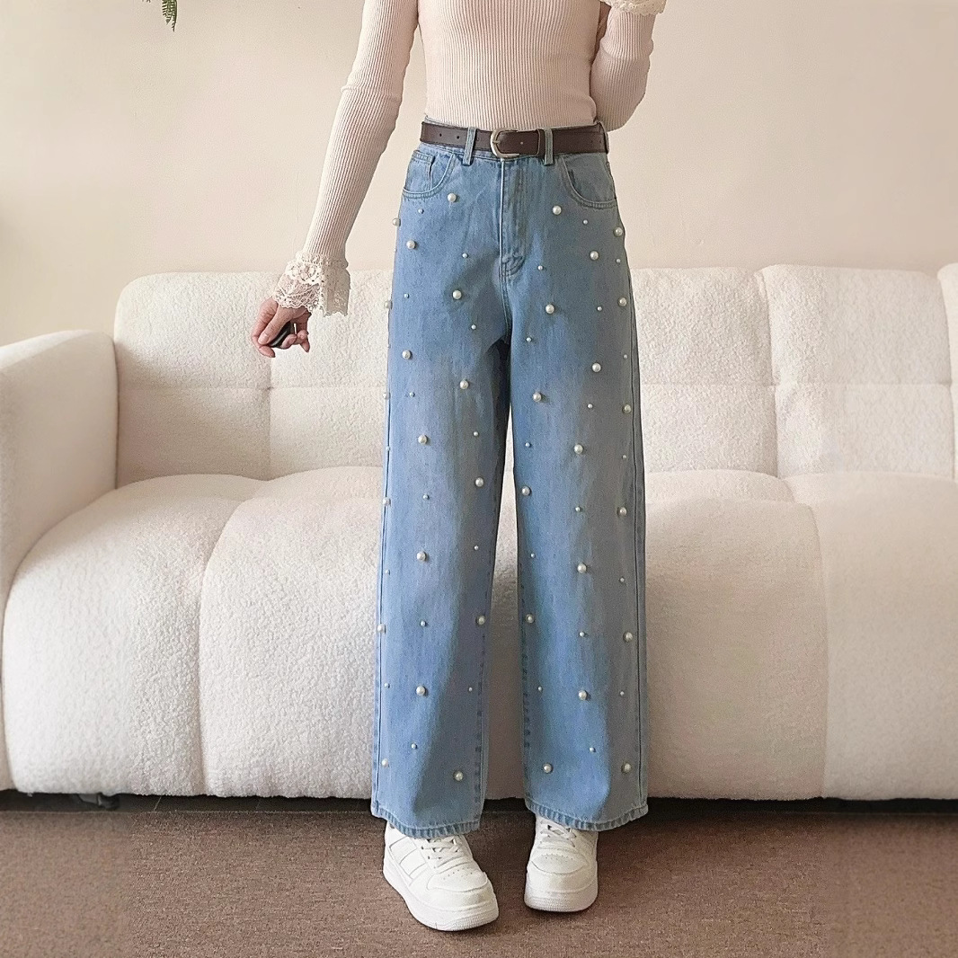 レディースジーンズパンツ パールデニムパンツ