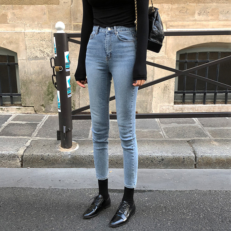 レディース ジーンズ 美脚ハイウエストスキニーデニムパンツ