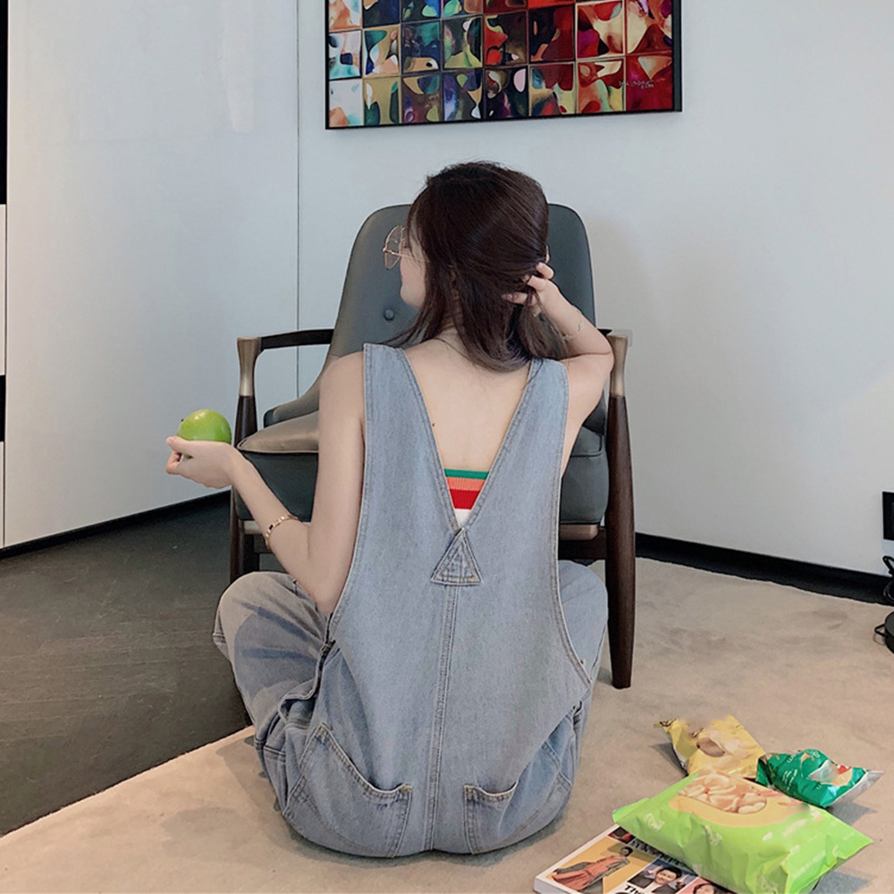 レディース ジーンズ 美脚効果 ストレートデニムサロペット