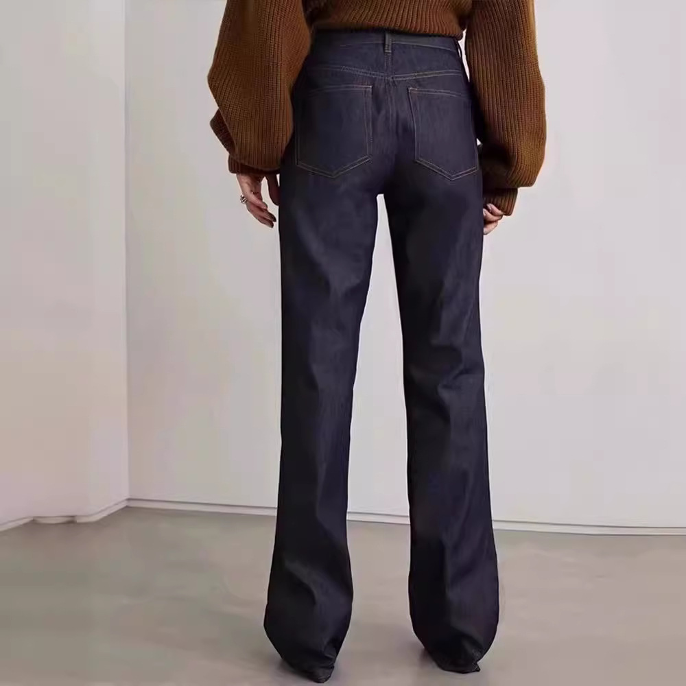 レディースジーンズパンツ ゆとりのある美シルエットデニムパンツ