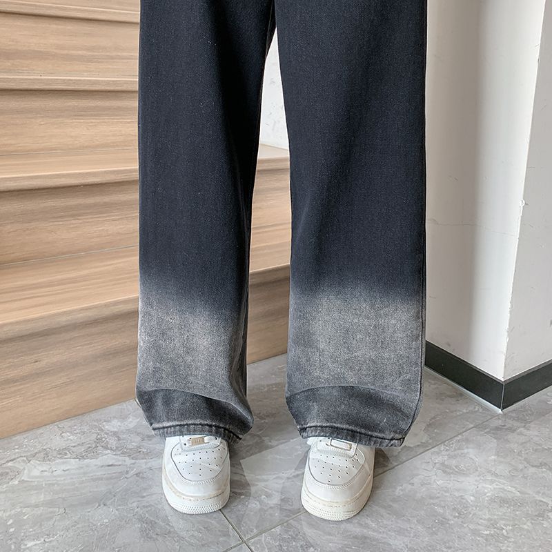 レディースジーンズパンツ グラデーションワイドデニムパンツ