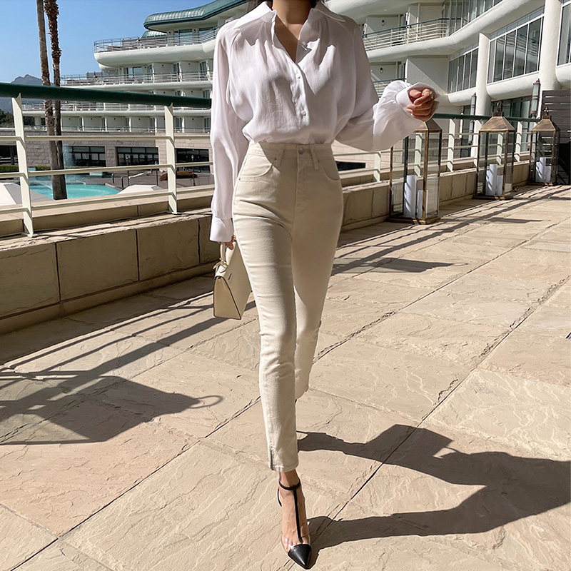 レディース ジーンズ 美脚見せハイウエストスキニーパンツ