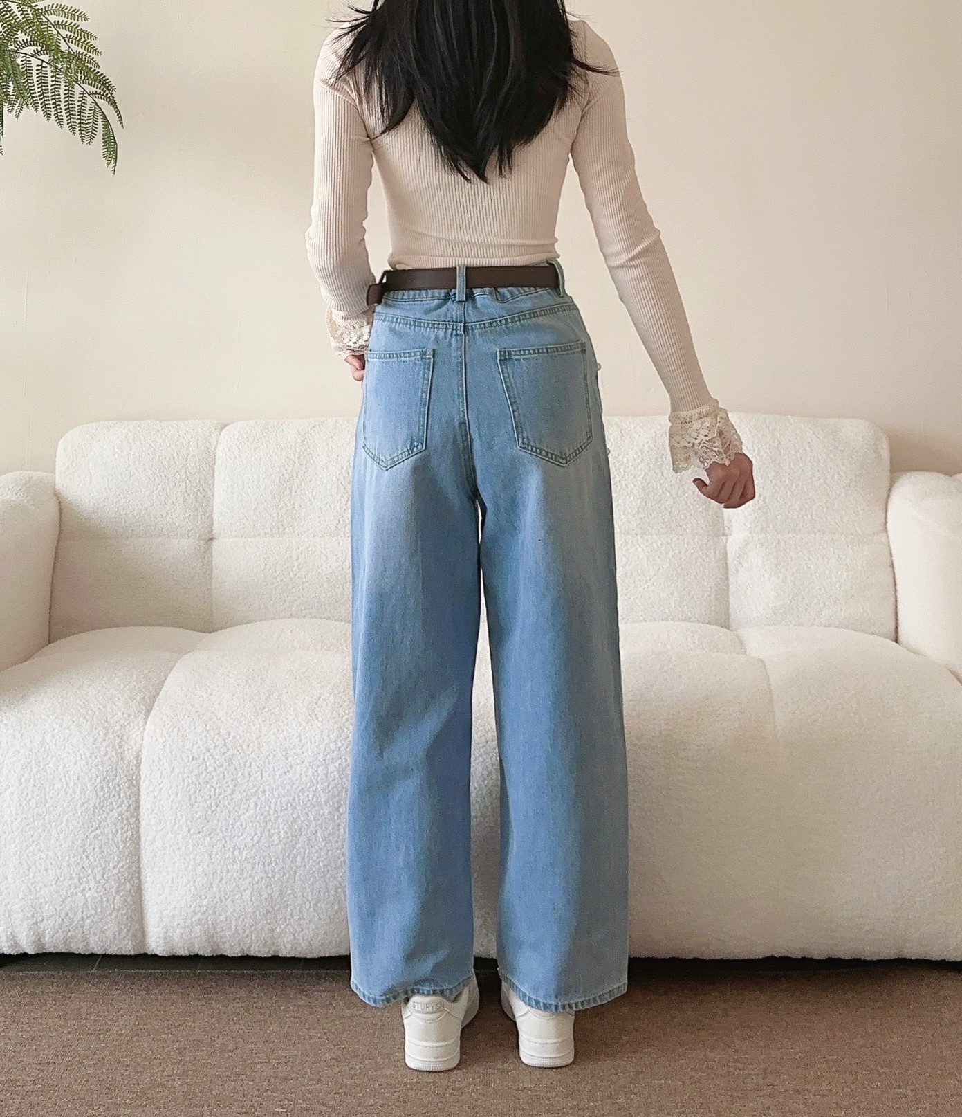レディースジーンズパンツ パールデニムパンツ
