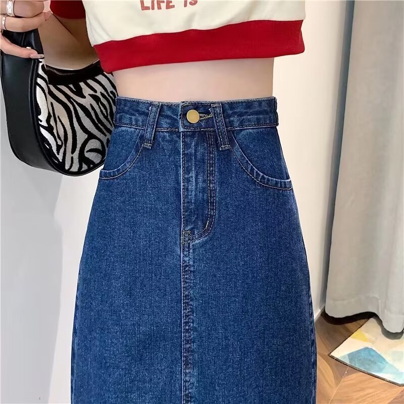 レディース ジーンズ すっきりシルエット ロングデニムスカート