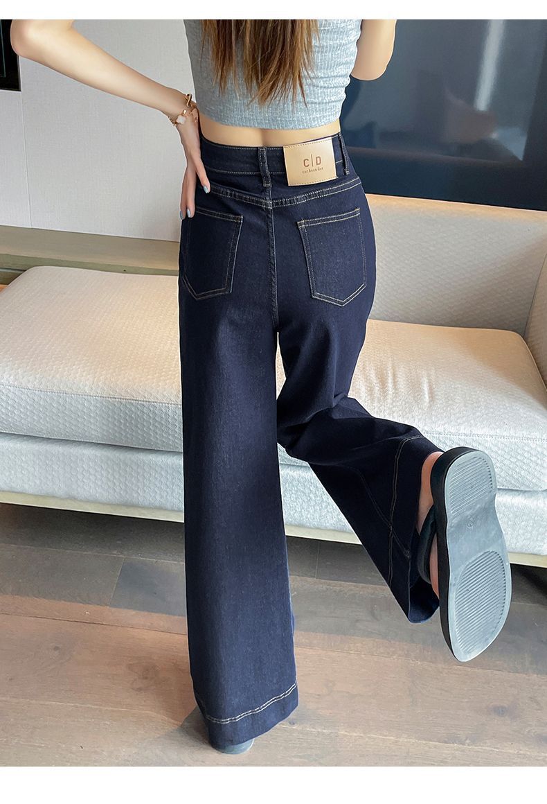 レディースジーンズパンツ 美シルエットワイドデニムパンツ