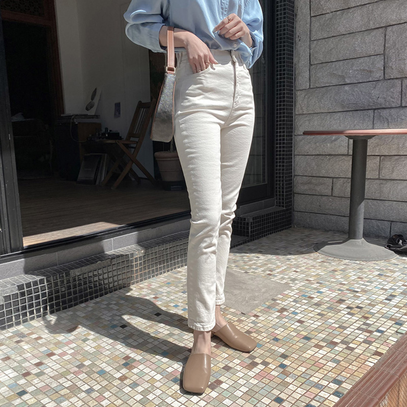 レディース ジーンズ ハイウエストスキニーデニムパンツ