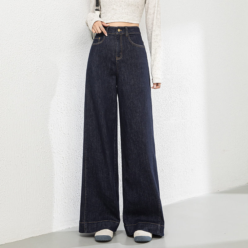 レディースジーンズパンツ クラシカルこなれワイドデニム