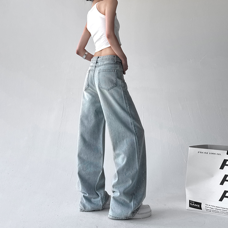 レディースジーンズパンツ きらめき輝くストレートデニム