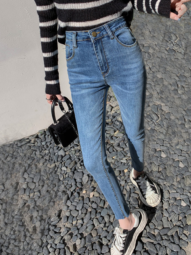 レディースジーンズパンツ すっきりシルエット美脚デニムパンツ