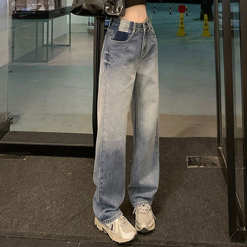 レディースジーンズパンツ キラキラストーンデニム