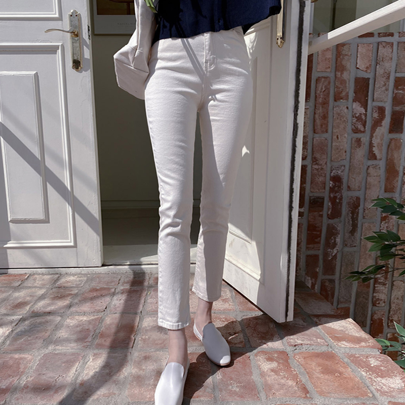 レディース ジーンズ ハイウエストスキニーデニムパンツ