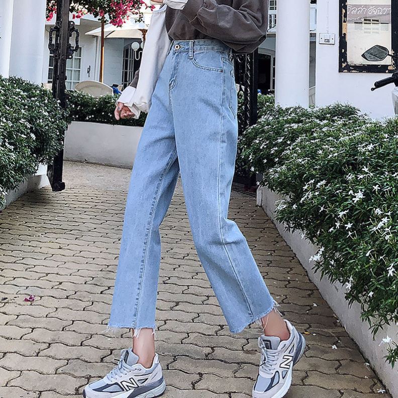 レディースジーンズパンツ ハイウエストストレートデニム