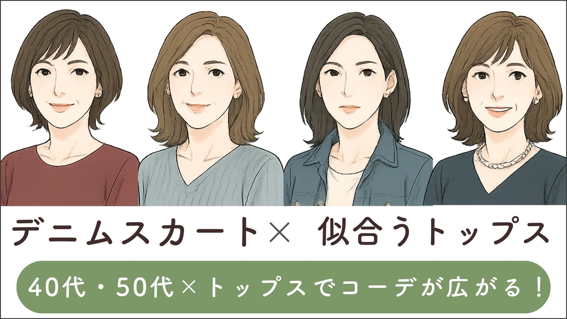 50代必見！デニムスカートをおしゃれに着こなすコツと似合うトップスをご紹介！