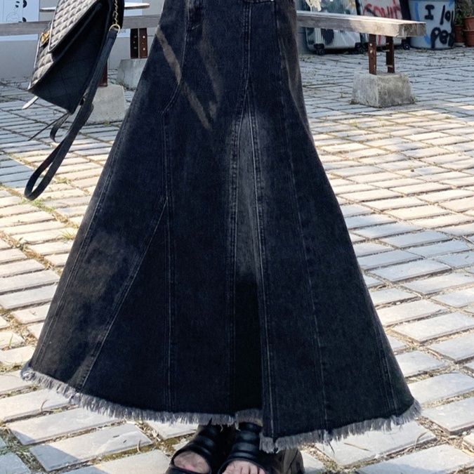 デニムスカート マーメイドデニムロングスカート