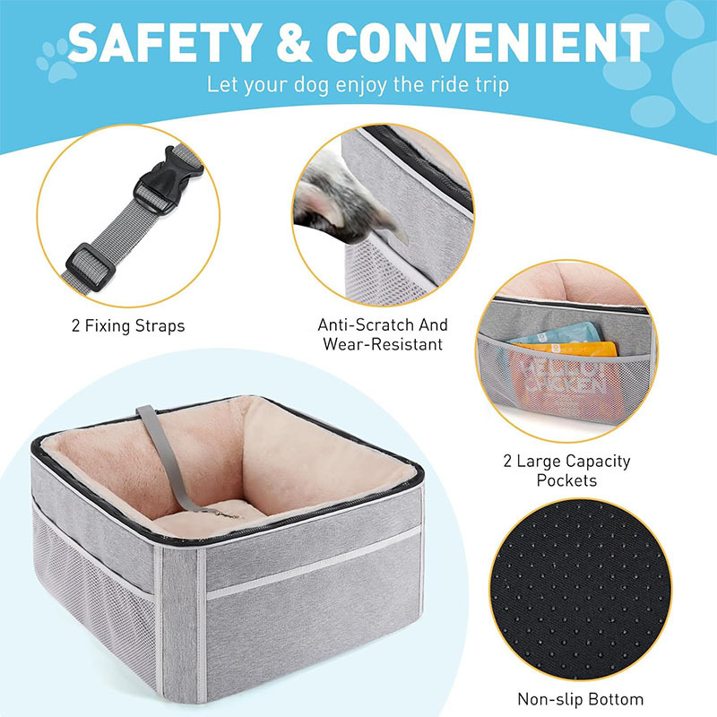 犬ベッド 愛犬快適座席用ドライブベッド安全固定ベルト付き