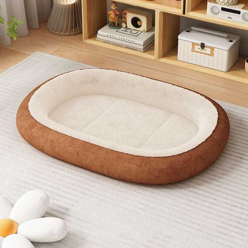 犬ベッド ふわふわ楕円型ペットクッション