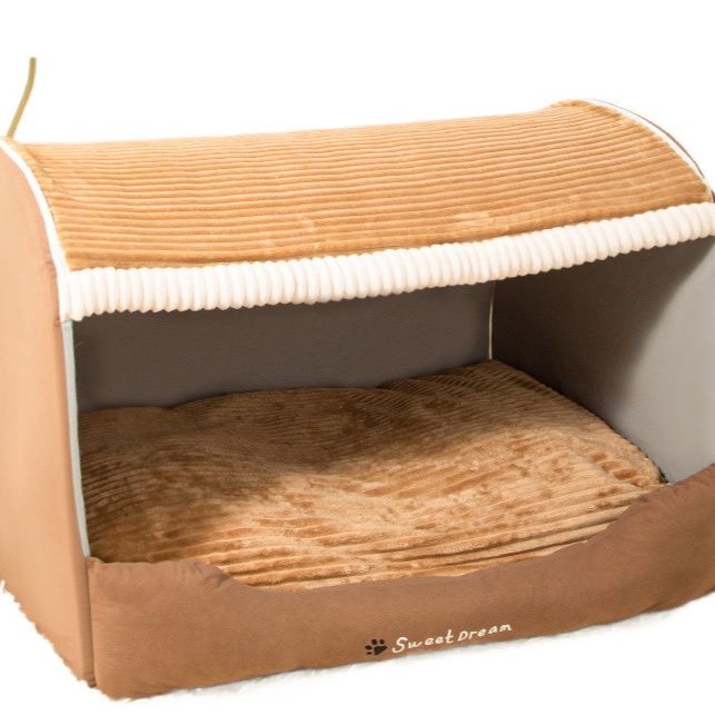 犬ベッドドーム型 半密閉型屋根付き犬用ハウスベッド