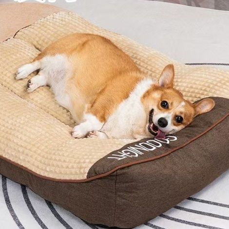 犬ベッド ゆったり寛ぐ大型犬対応厚手クッションベッド