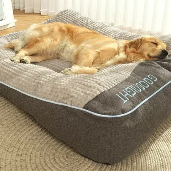 犬ベッド ゆったり寛ぐ大型犬対応厚手クッションベッド