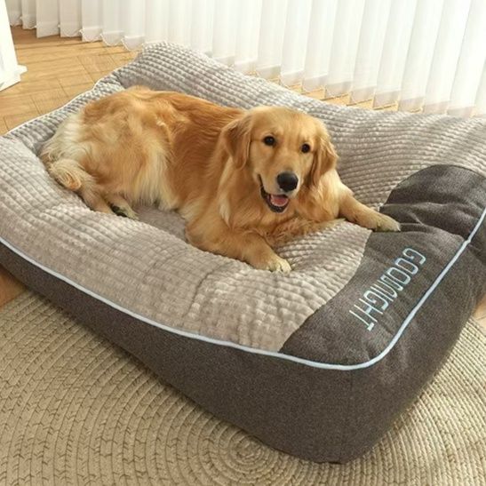 犬ベッド ゆったり寛ぐ大型犬対応厚手クッションベッド