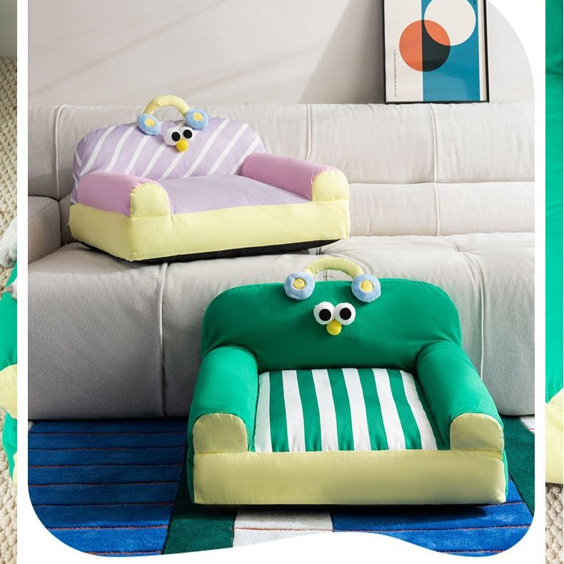 犬ベッド かわいい動物顔付きソファ型犬用クッション