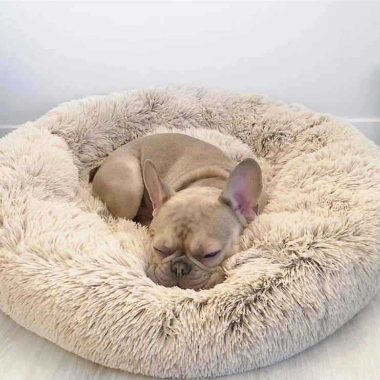 犬ベッド ふわふわ長毛円形包み込み犬ベッド用クッション