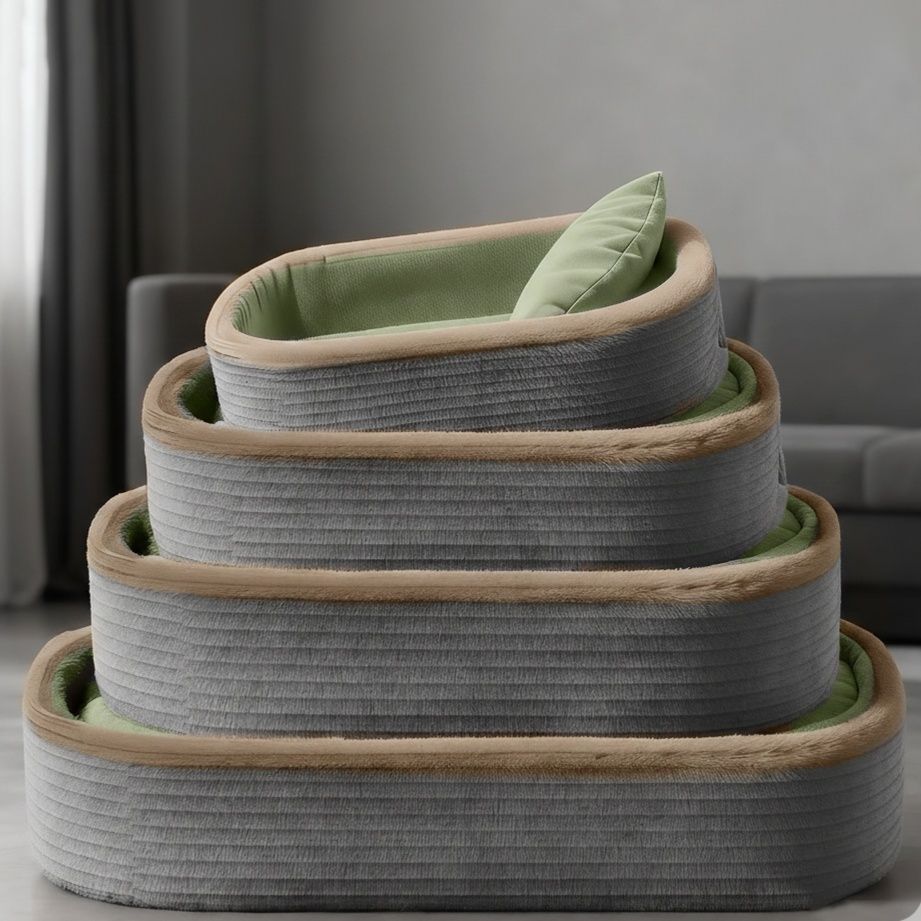 犬ベッド ふんわり包まれる高級ふちどり付きもちもち犬用クッション