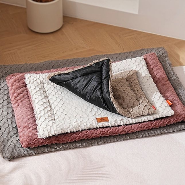 犬ベッド ふわふわキルティング立体編み込み犬用マット