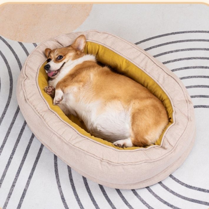 犬ベッド ふんわり楕円形犬ベッド用クッション