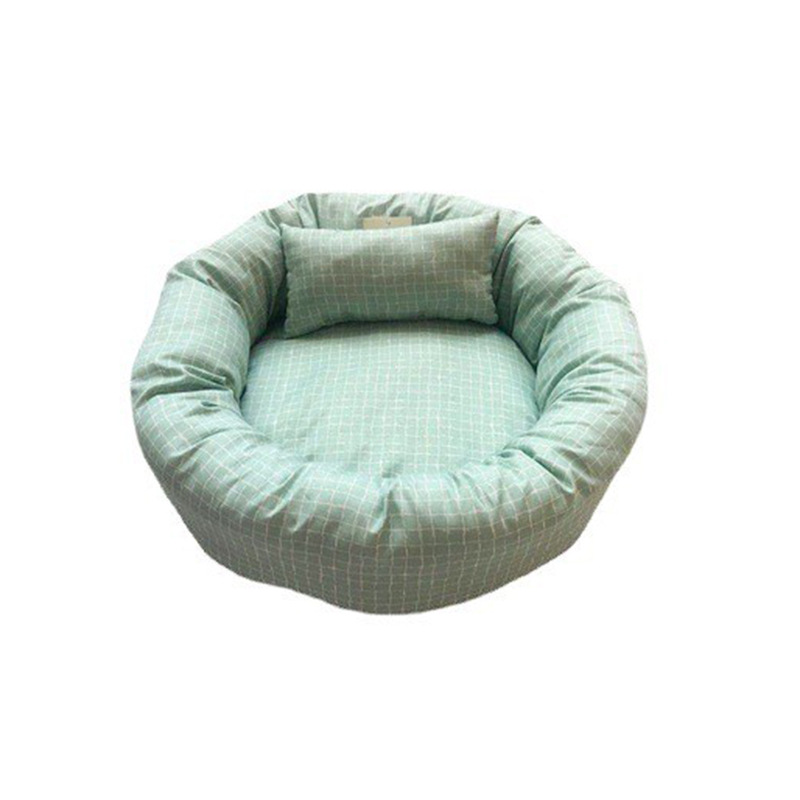 犬ベッド 四季通用チェック柄丸型 クッション