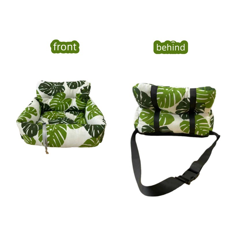 犬ベッド 南国リーフ柄ふんわり車載