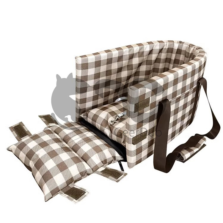 犬ベッド 愛犬と一緒にお出かけ車載用チェック柄ペットキャリー座席