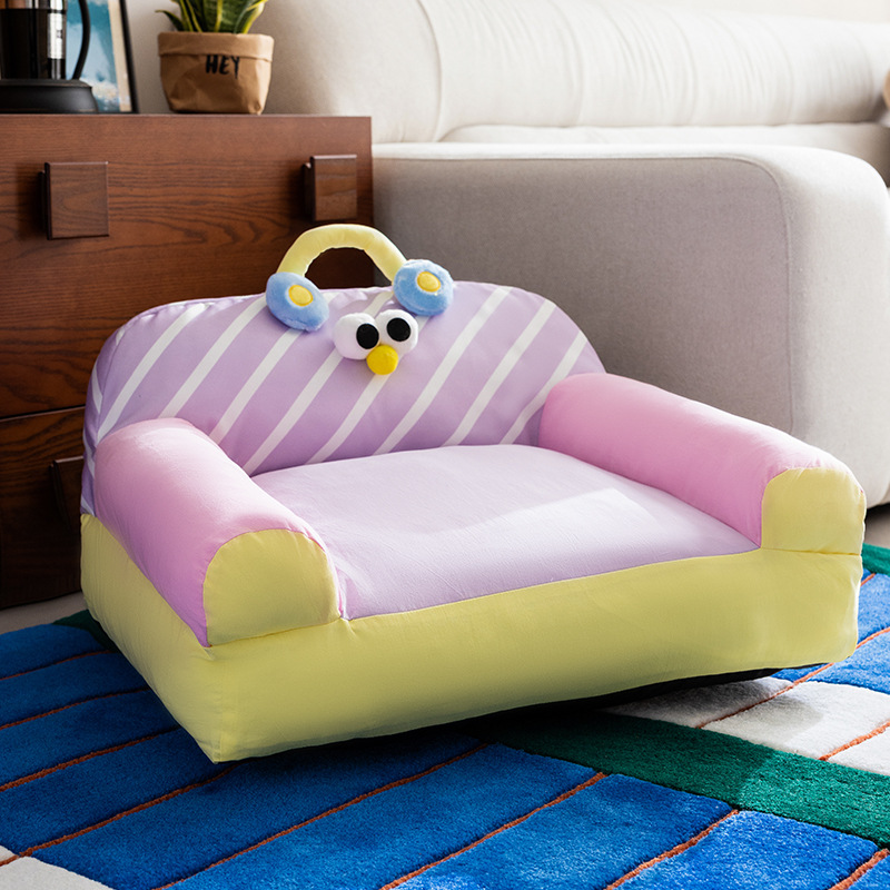 犬ベッド かわいい動物顔付きソファ型犬用クッション