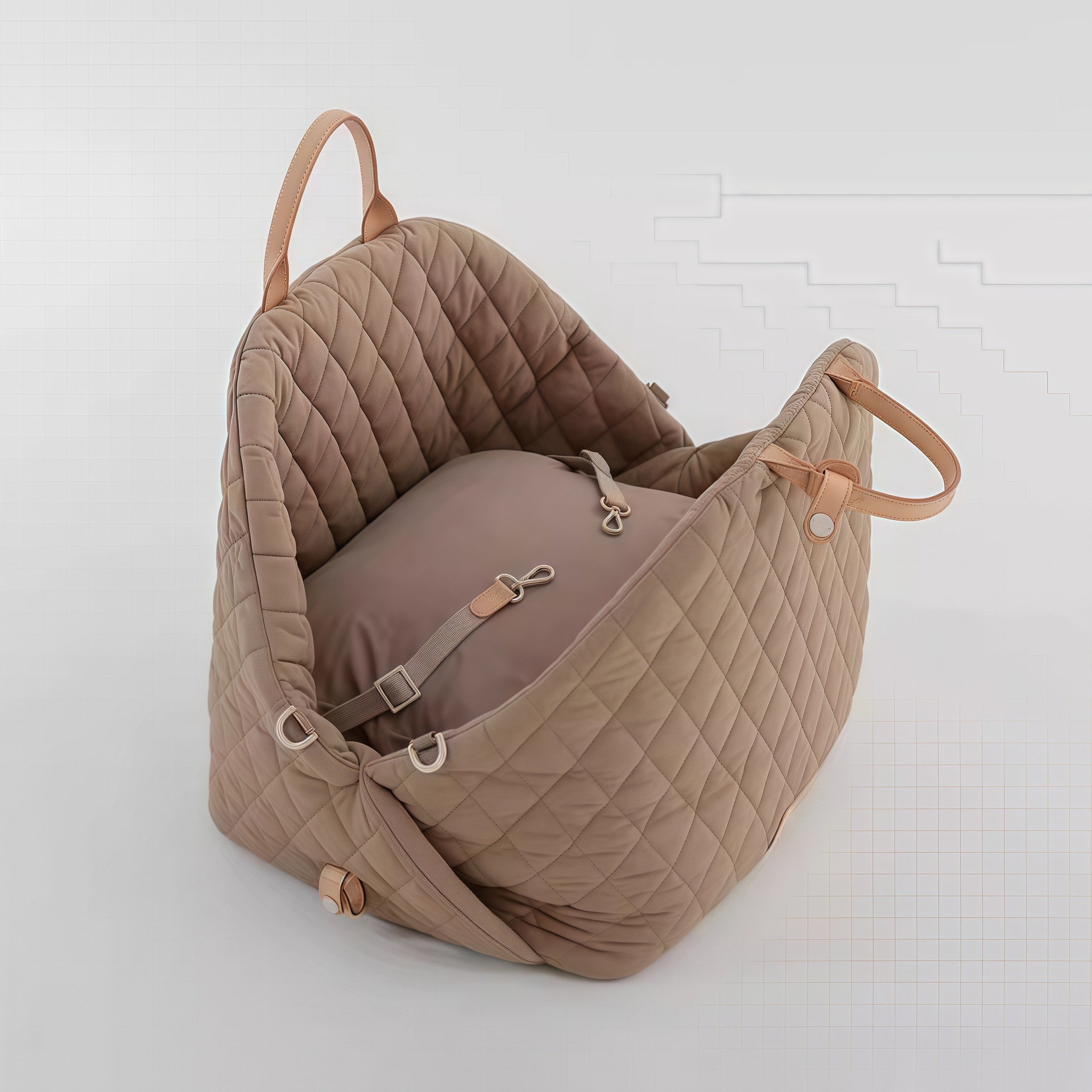 犬ベッド キルティング仕立て持ち手付き車載用