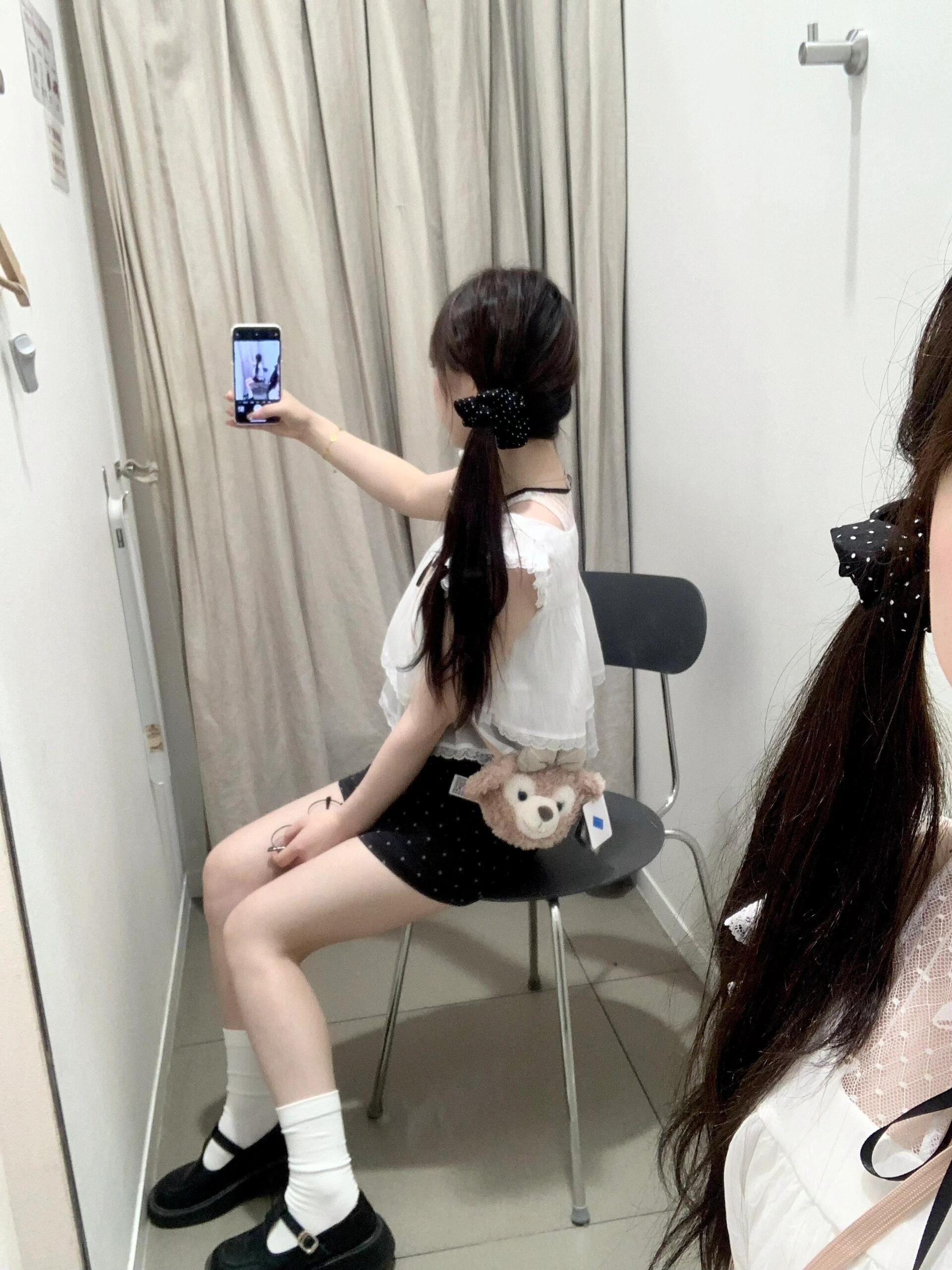 スカート ドットコーデ 小花柄ドット模様台形ミニスカート