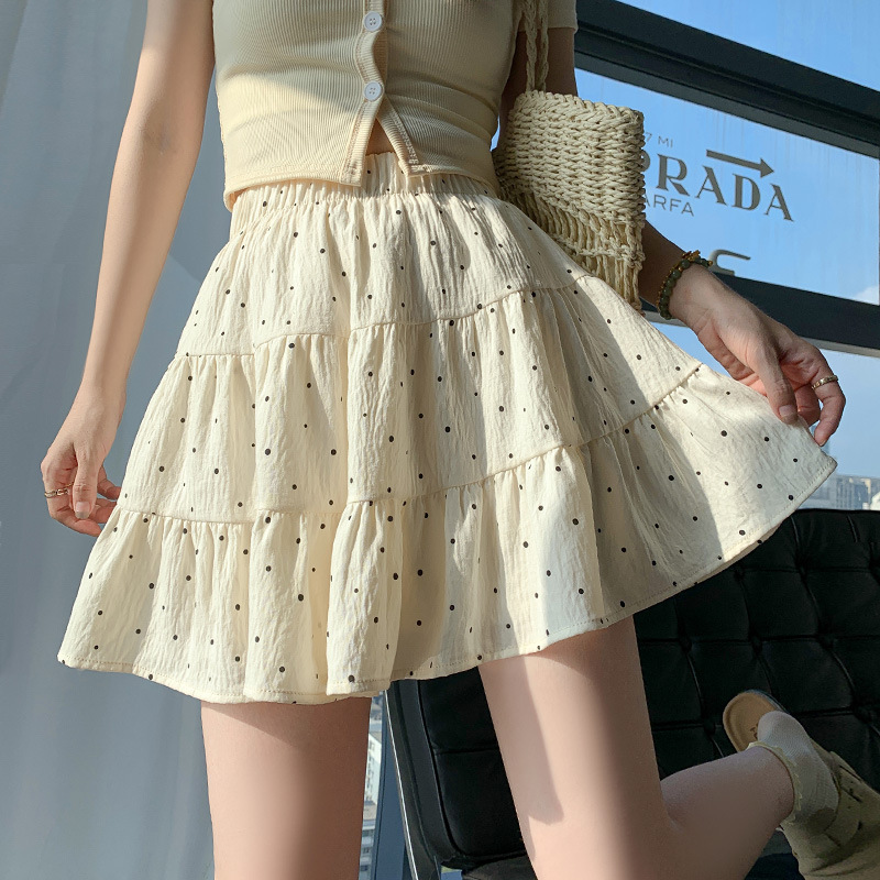スカート ドットコーデ 小粒ドット ふんわりティアードスカート
